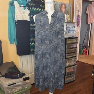 Anne Klein Blue and White Midi Dress